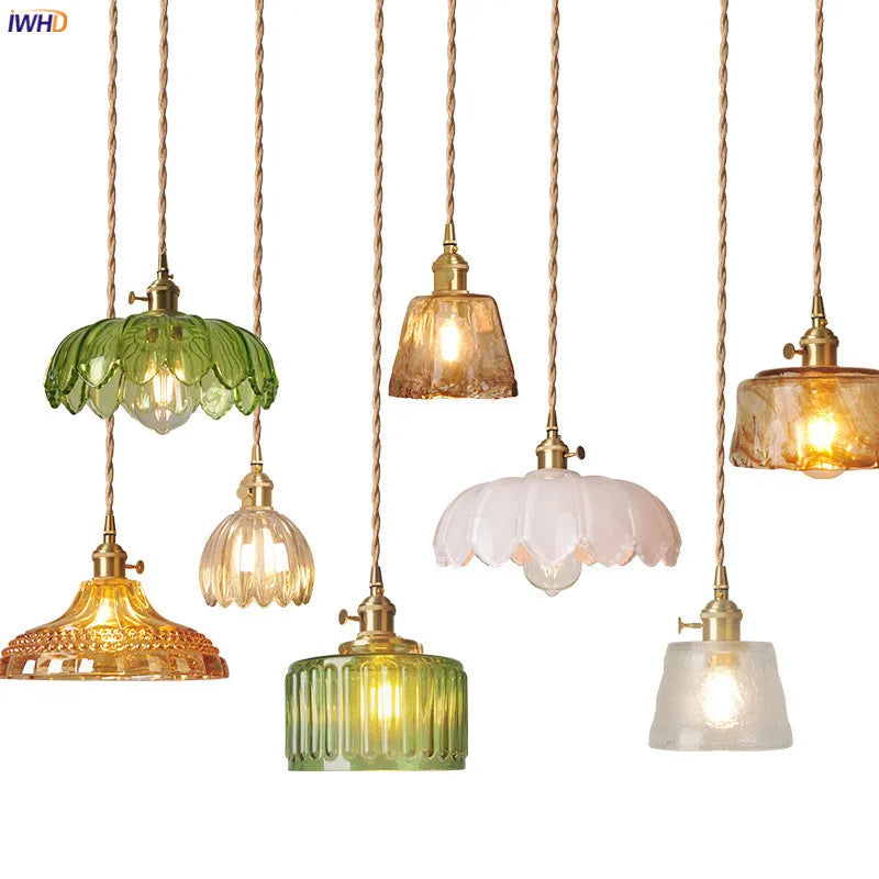 Afralia™ Copper Glass LED Pendant Lamp: Modern Nordic Hanging Light for Living Room & Bedroom