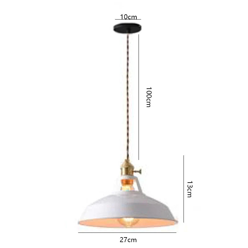 Afralia™ Vintage Pendant Light Retro Industrial Style Hanging Lamp Iron Lampshade