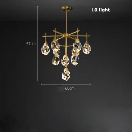 Afralia™ Diamond Crystal Stone Lustre Chandelier for Dinning Room