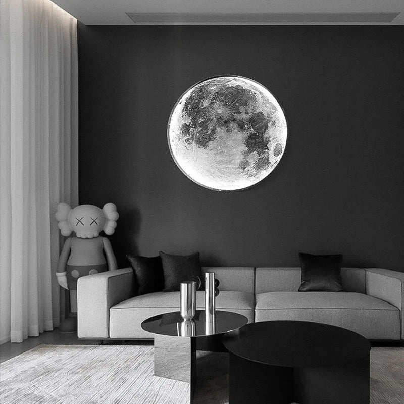 Afralia™ LED Moon Wall Lamp: Modern Nordic Bedroom Decor Lighting
