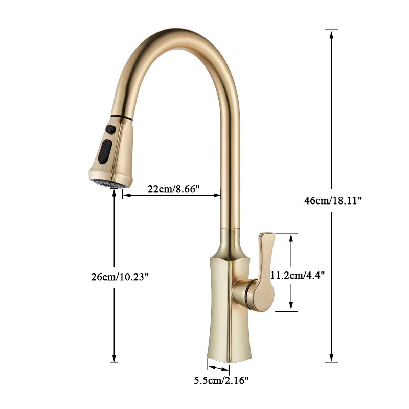 Afralia™ Gold Single Handle Kitchen Faucet: Hot and Cold Water Tap