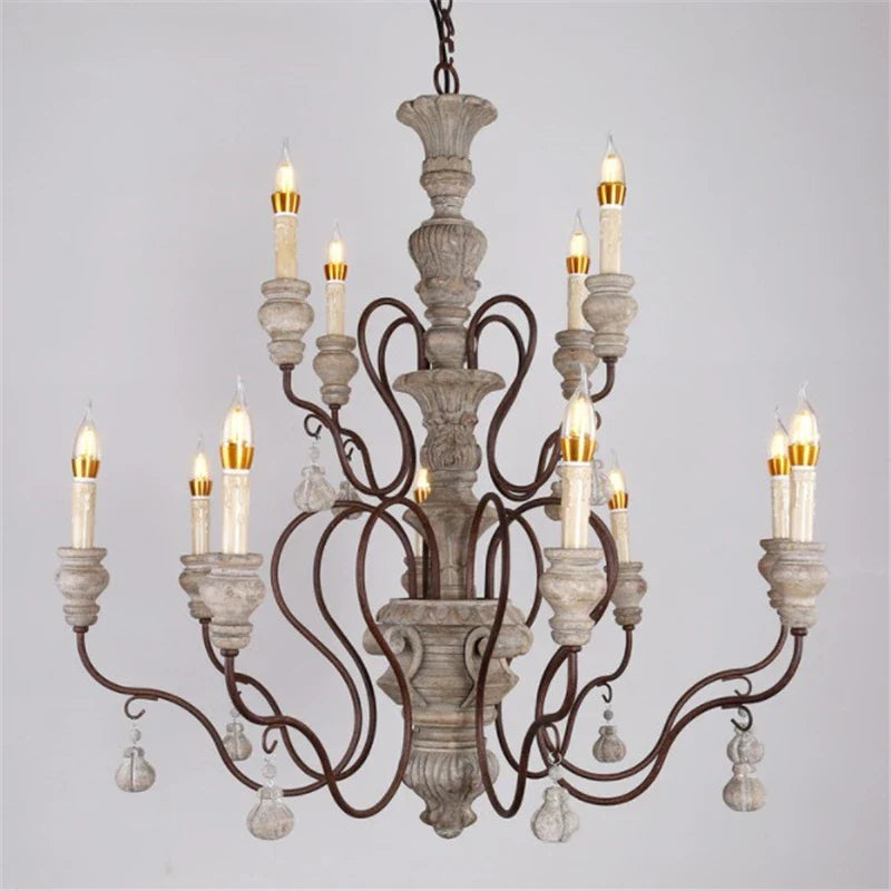 Afralia™ Rustic Iron Pendant Chandelier - Vintage Retro Industrial Ceiling Lighting