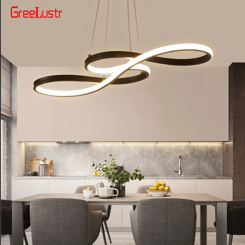 Afralia™ Minimalist LED Pendant Light for Dining Room, Nordic Art Design Ceiling Lamp