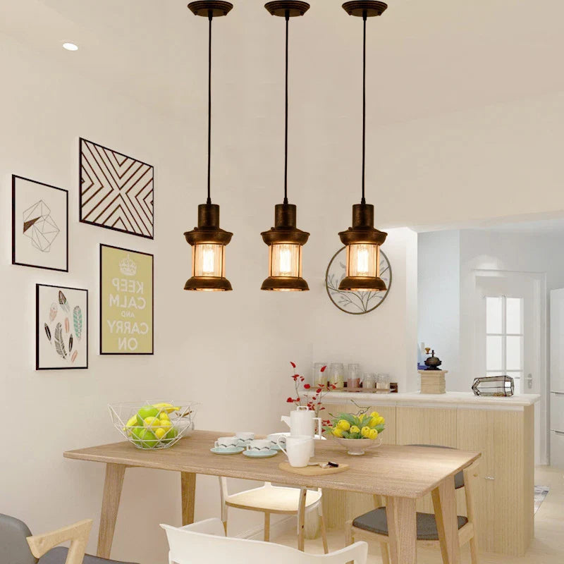 Afralia™ Glass Pendant Lamp Antique Vintage Dining Room Cafe Industrial Light