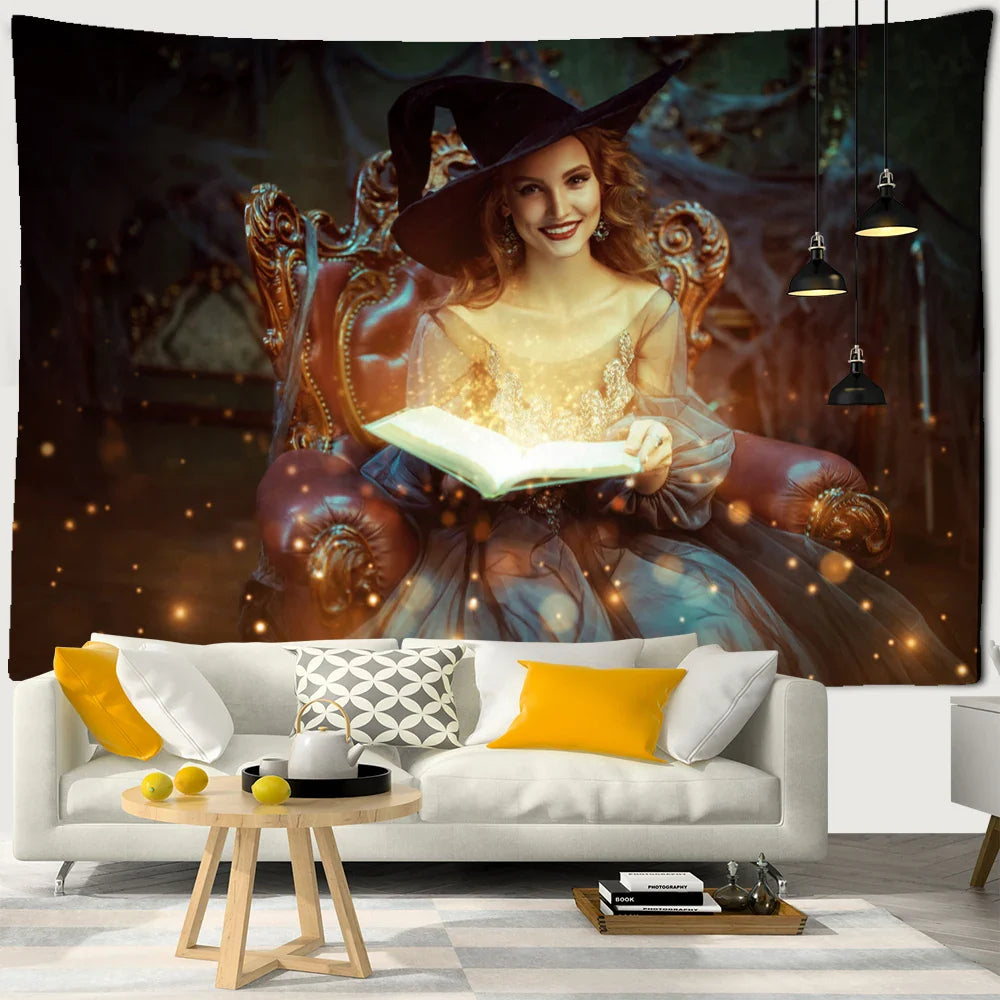 Afralia™ Witchcraft Mysterious Mandala Tapestry Wall Hanging for Psychedelic Home Decor