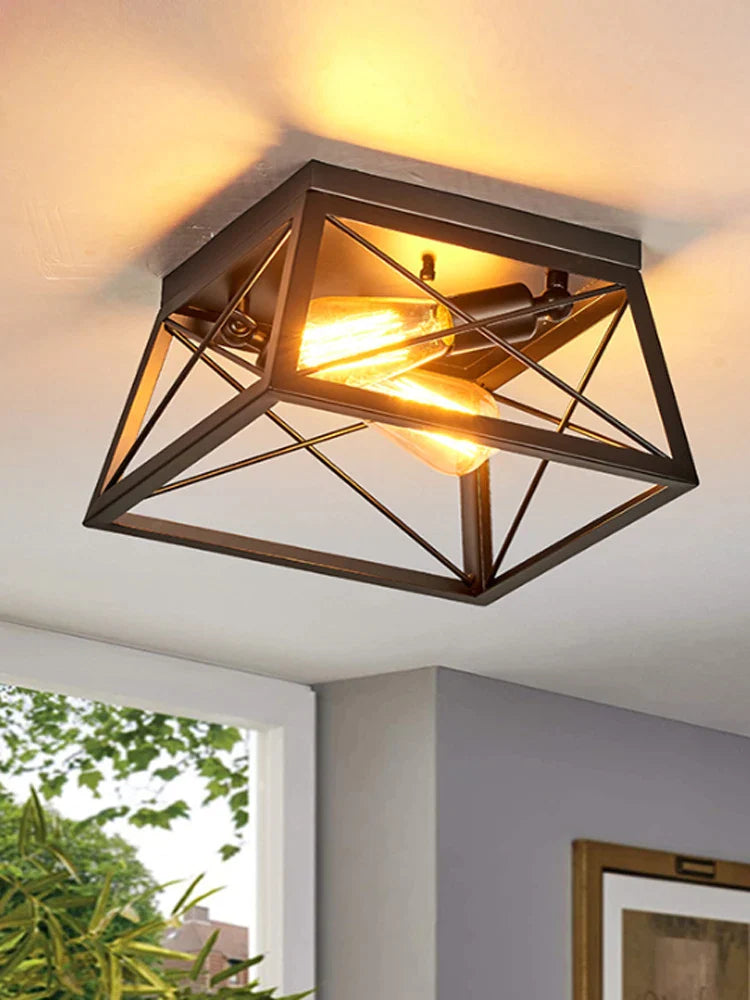 Afralia™ Retro Farmhouse Ceiling Light for Kitchen Bedroom Corridor Balcony Decor