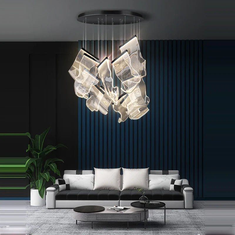 Afralia™ Silver Love Paper Chandelier: Postmodern Designer Lighting for Dinning Room