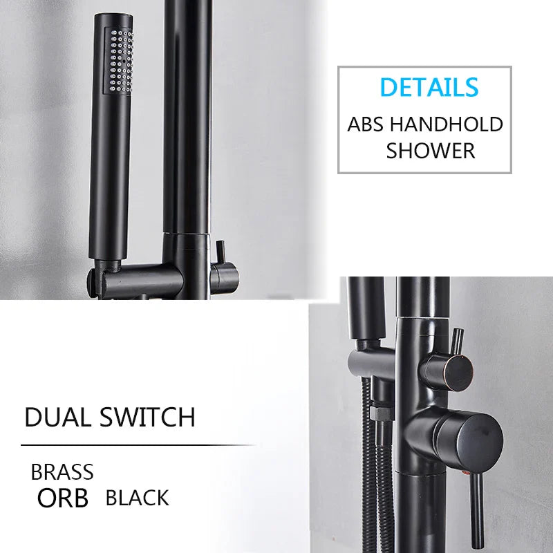 Afralia™ LED Black Outdoor Shower Set with 10" Rainfall Head