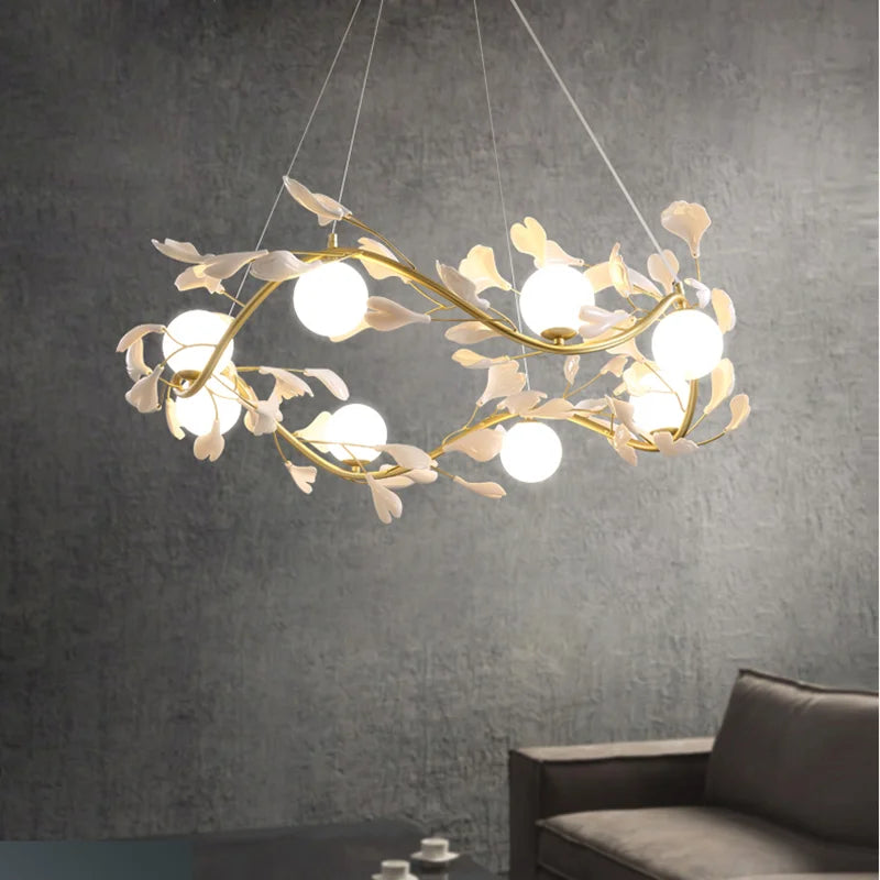 Nordic Glass Ball Chandelier with Petals by Afralia™ - Luxury Interior Lighting