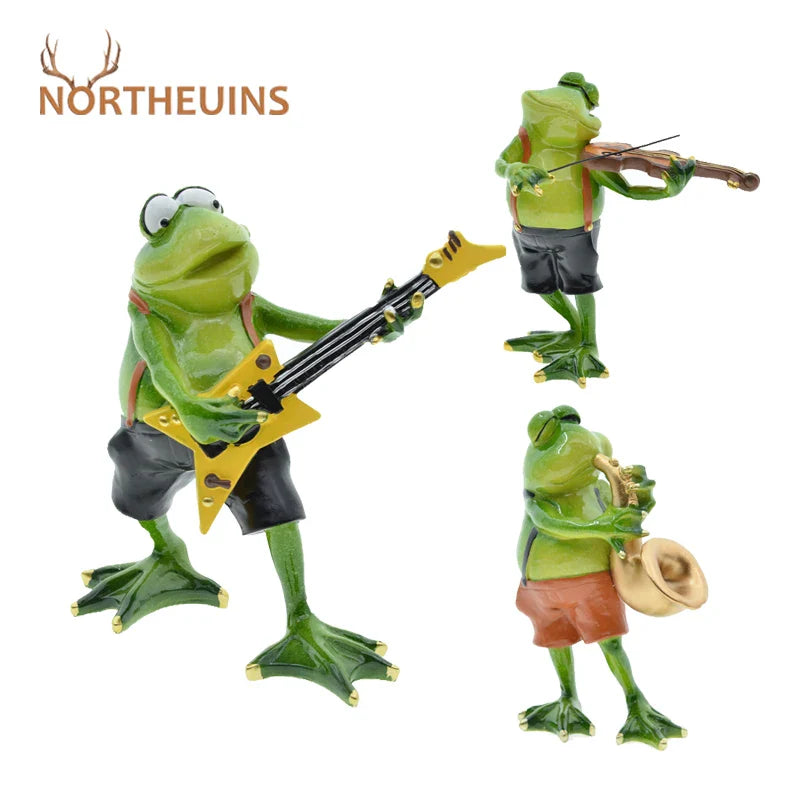 Afralia™ Frog Band Figurine: Modern Nordic Home Decor for Music Lovers