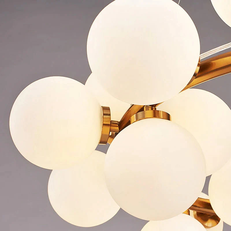 Afralia™ Modern Nordic G4 LED Chandelier with White Glass Ball for Stylish Home Lighting.