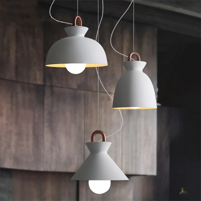 Afralia™ Vintage Iron Pendant Light for Cafe and Living Room with LED E27 Bulb