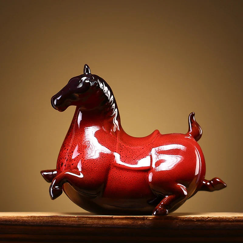 Afralia™ Ceramic Horse Statue Home Decor Ornament