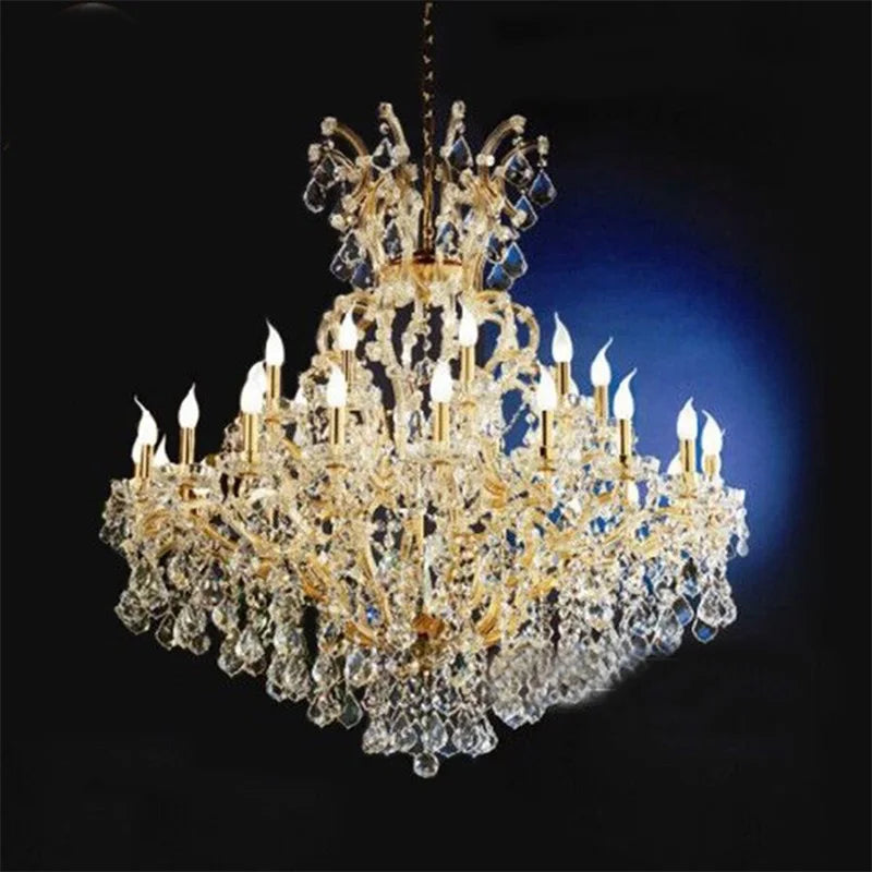 Afralia™ Crystal Candle Chandelier: Elegant LED Pendant Lamps for Home, Hotel, Villa Hall