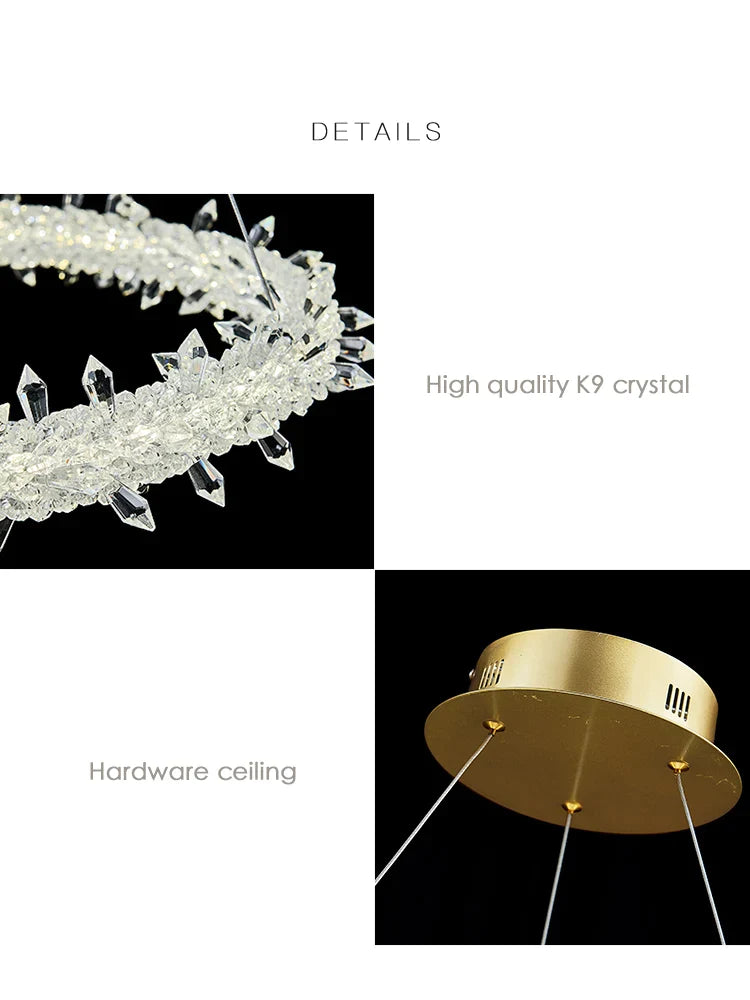 Afralia™ Firefly Crystal Chandelier Ring for Living and Dining Room Luxe Ambiance