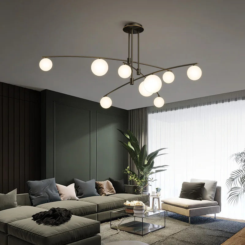 Afralia™ Nordic Bean Chandelier: Modern, Simple, Creative Lighting for Living Room, Dining Room, Bedroom