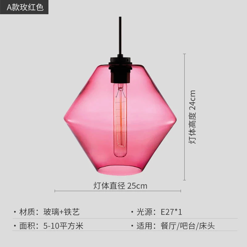 Afralia™ Geometric Glass Pendant Light Collection: Modern Crystalline Pendant Series