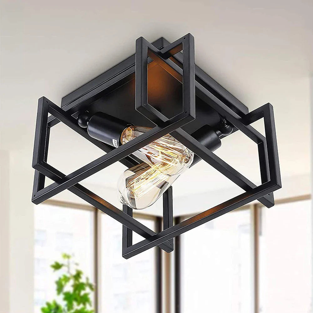 Afralia™ Industrial Vintage LED Ceiling Light Fixture for Home Kitchen Bar