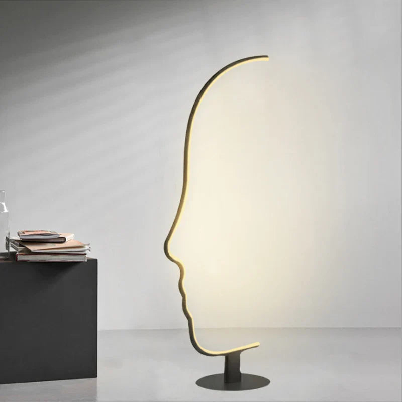 Afralia™ Modern Minimalist Human Face LED Floor Lamp for Home Bedroom Living Room Lighting