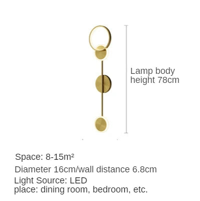 Afralia™ Modern Gold LED Wall Light Sconce for Home Decor