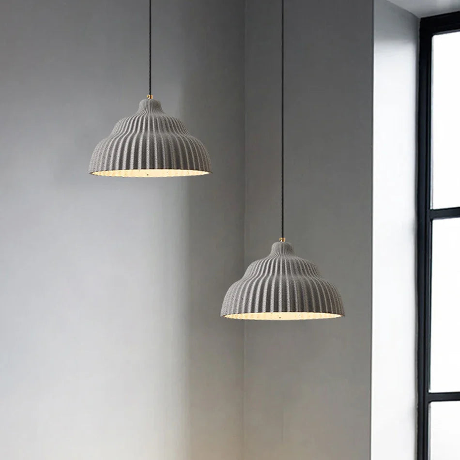 Afralia™ Nordic Concrete Loft Pendant Chandelier Dining Room Kitchen Light