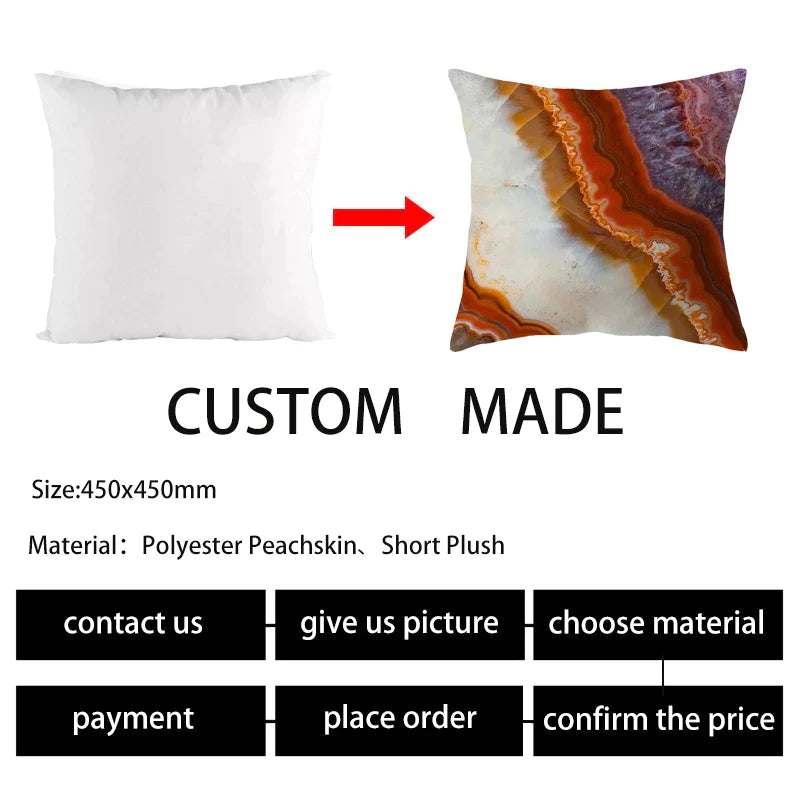 Marble Geometric Pillow Case Rock Texture Cushion Cover for Home Decoration by Afralia™