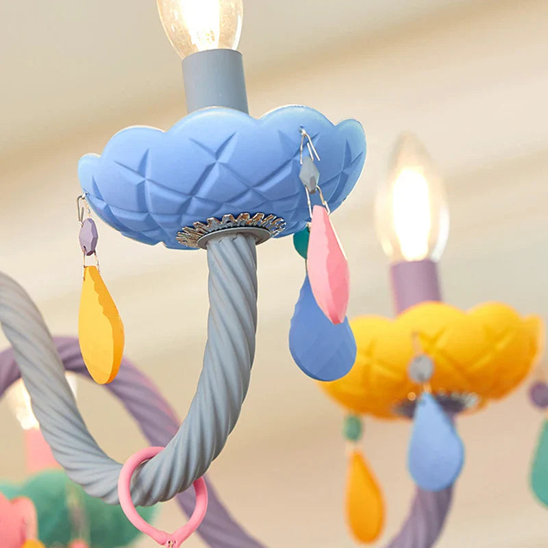 Afralia™ Rainbow Crystal Chandelier for Bedroom & Children's Room