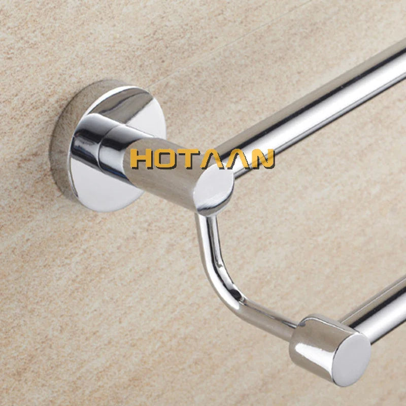 Afralia™ Double Towel Bar 60cm - Chrome Finish Stainless Steel Bathroom Accessory
