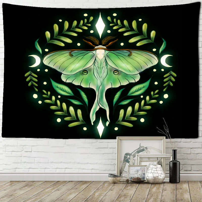 Afralia™ Psychedelic Butterfly Tapestry Wall Mount Moon Hippie Decor