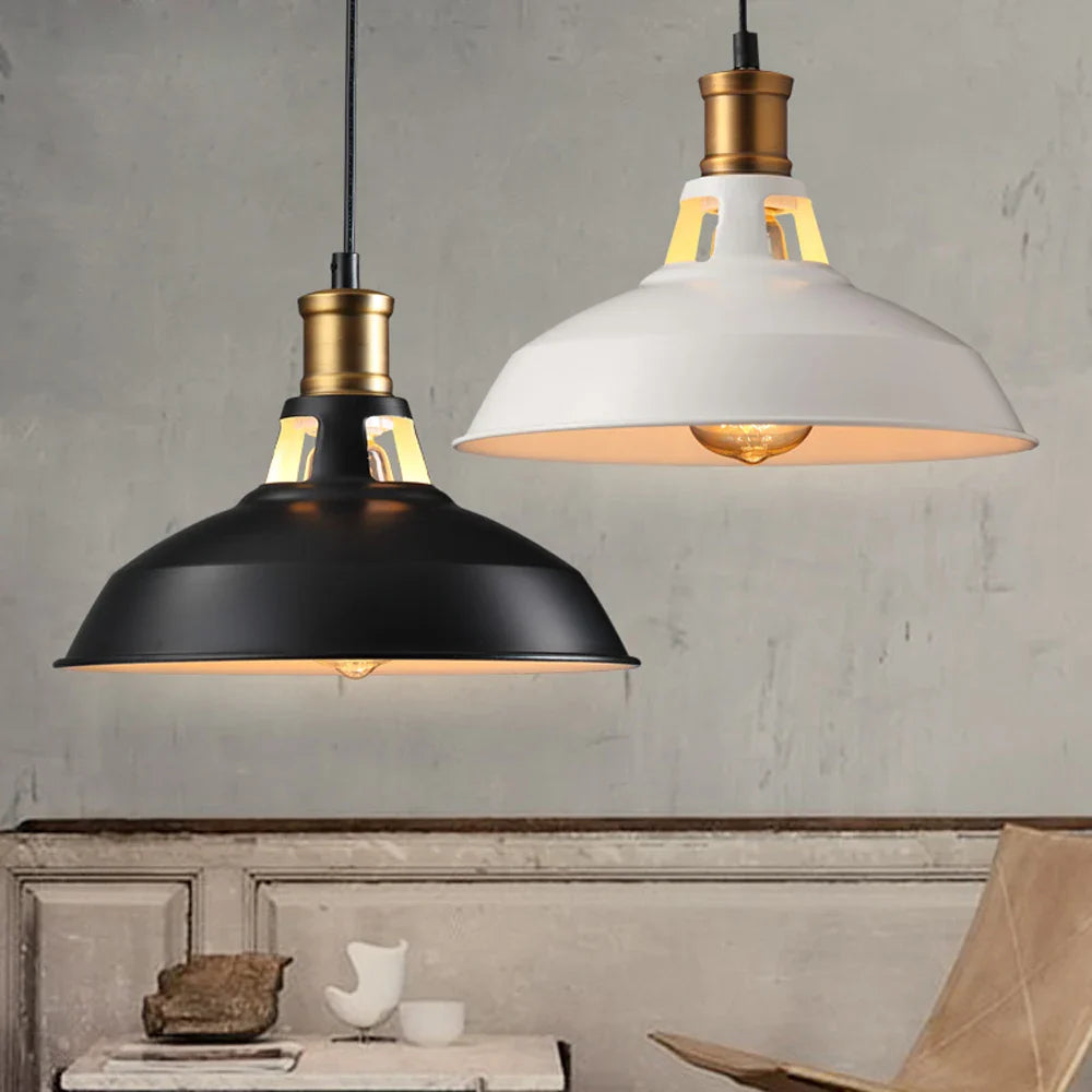Afralia™ Iron Pendant Light Vintage Loft Bar Lighting Nordic Handing Lampshade
