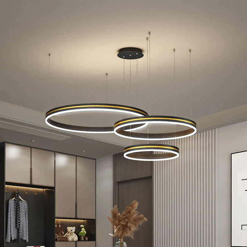 Afralia™ Modern Circle Pendant Chandelier for Living Room, Kitchen, and Loft