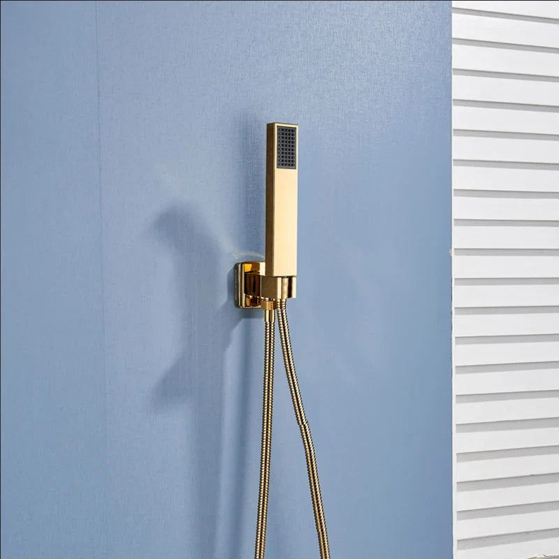 Afralia™ Gold Digital Display Shower System with Tub Spout