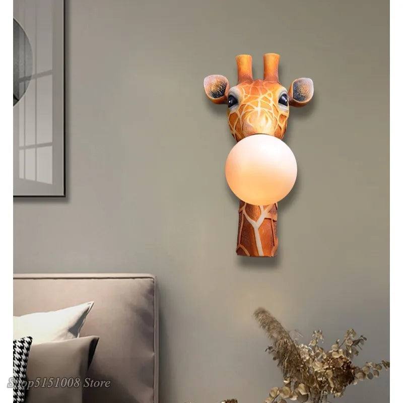 Afralia™ LED Giraffe Wall Lamp: Modern European Cartoon Design for Home Living Room Bedroom