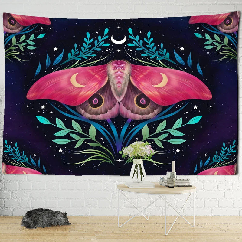 Afralia™ Psychedelic Butterfly Tapestry Wall Mount Moon Hippie Decor