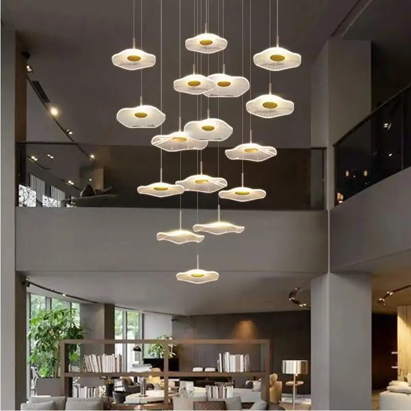 Afralia™ Lotus Leaf Chandelier: Modern Acrylic Design for Living Room, Bedroom, Aisle Decor
