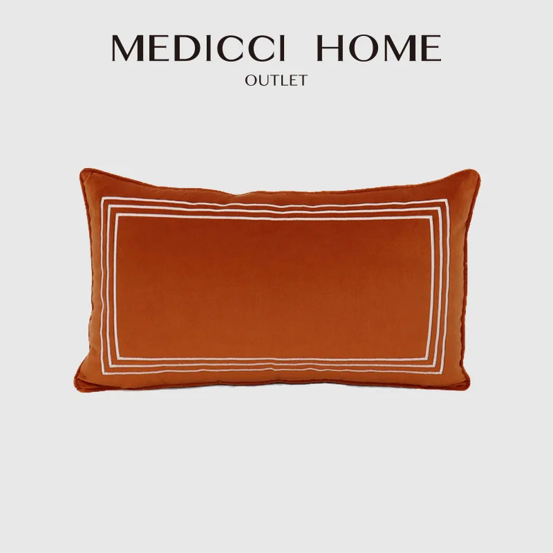 Afralia™ Geometric Orange Velvet Cushion Cover 45x45cm Square Decorative Pillow Case