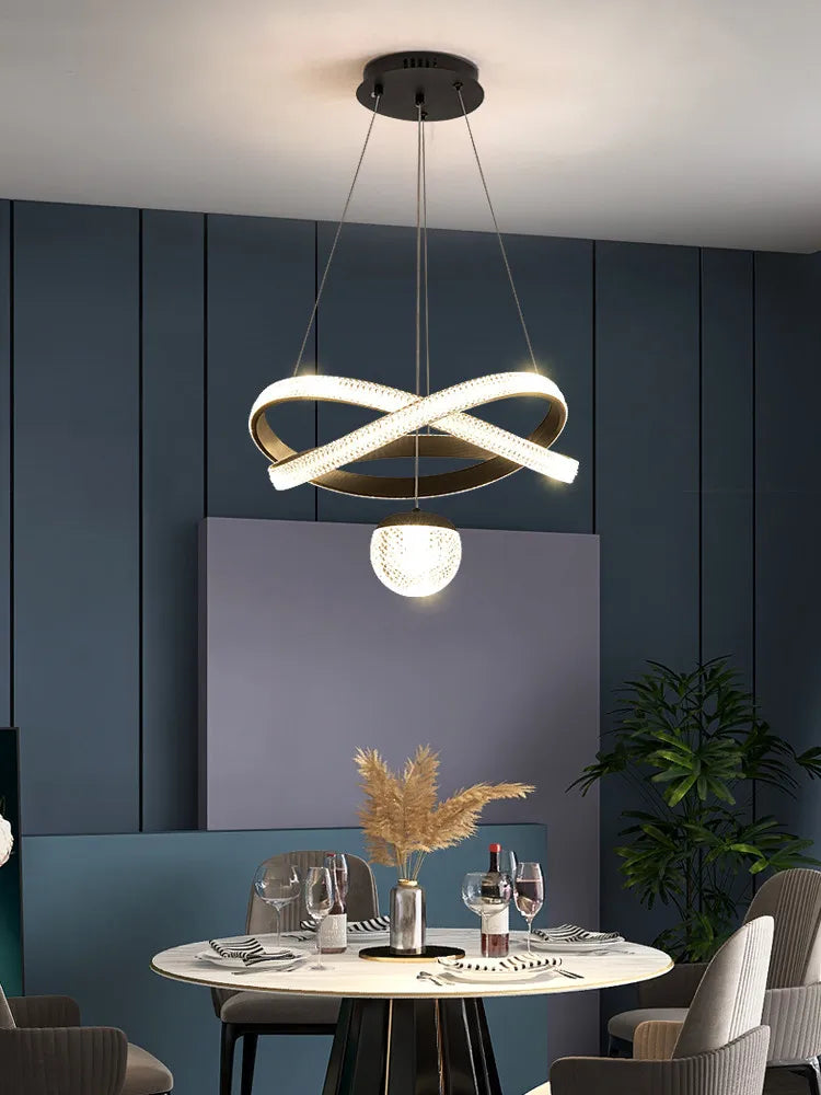 Afralia™ Modern Art Three-Head Chandelier for Dining Room and Bedroom