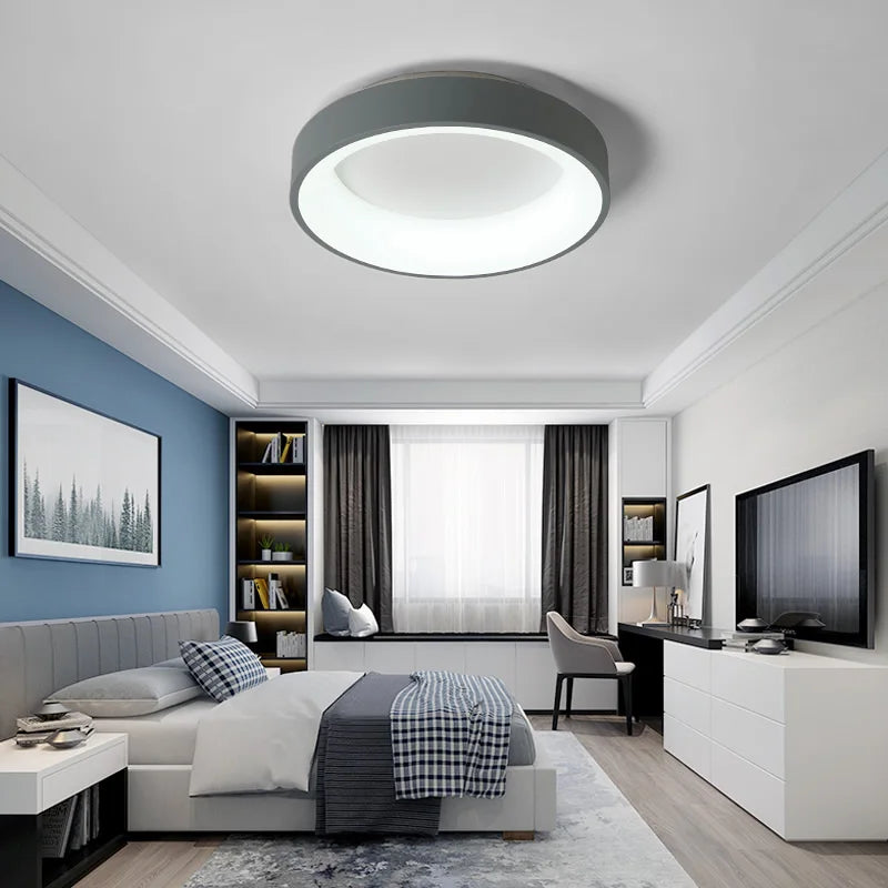 Afralia™ Modern LED Ceiling Lamp for Living Room, Bedroom, Study - Grey or White