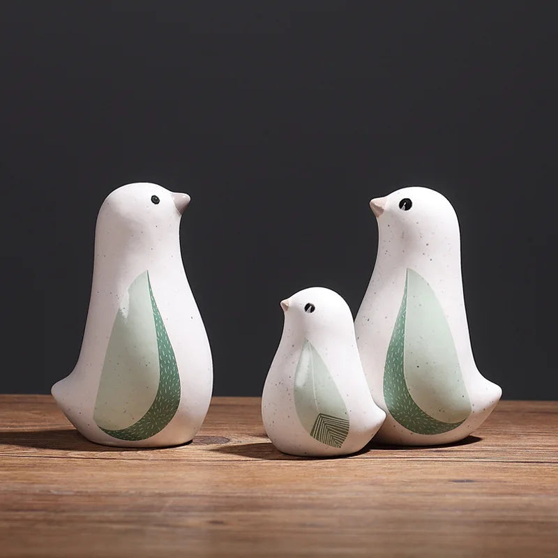 Afralia™ Chinese Bird Figurines: Modern Ceramic Sculptures for Home Decor & Wedding Gifts