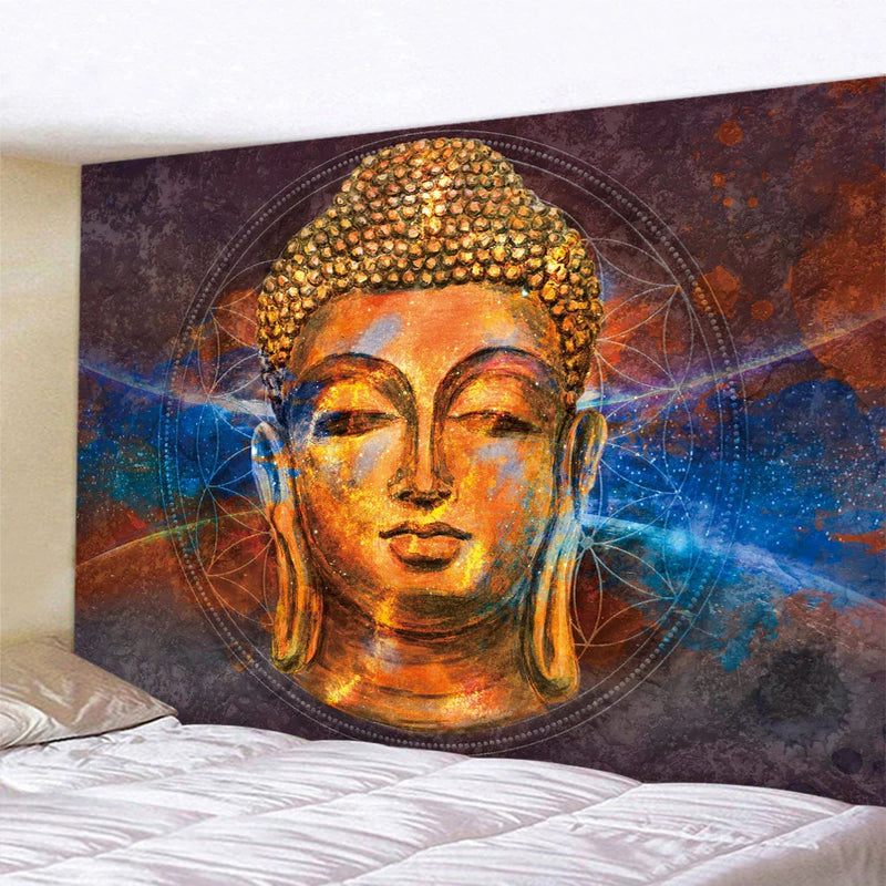 Afralia™ Indian Buddha Psychedelic Mandala Tapestry - Hippie Bohemian Home Decor