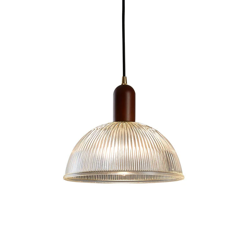 Afralia™ Retro Glass Pendant Light | Creative Wood Hanging Lamp for Home Decor