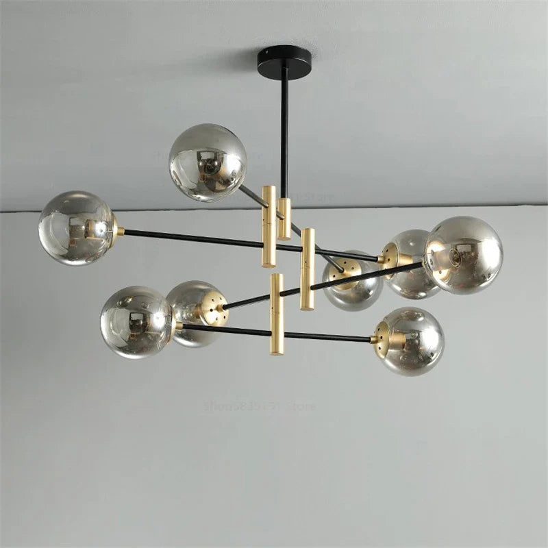 Nordic Glass Ball Chandelier by Afralia™ - Modern LED Pendant Light for Living Room & Kitchen