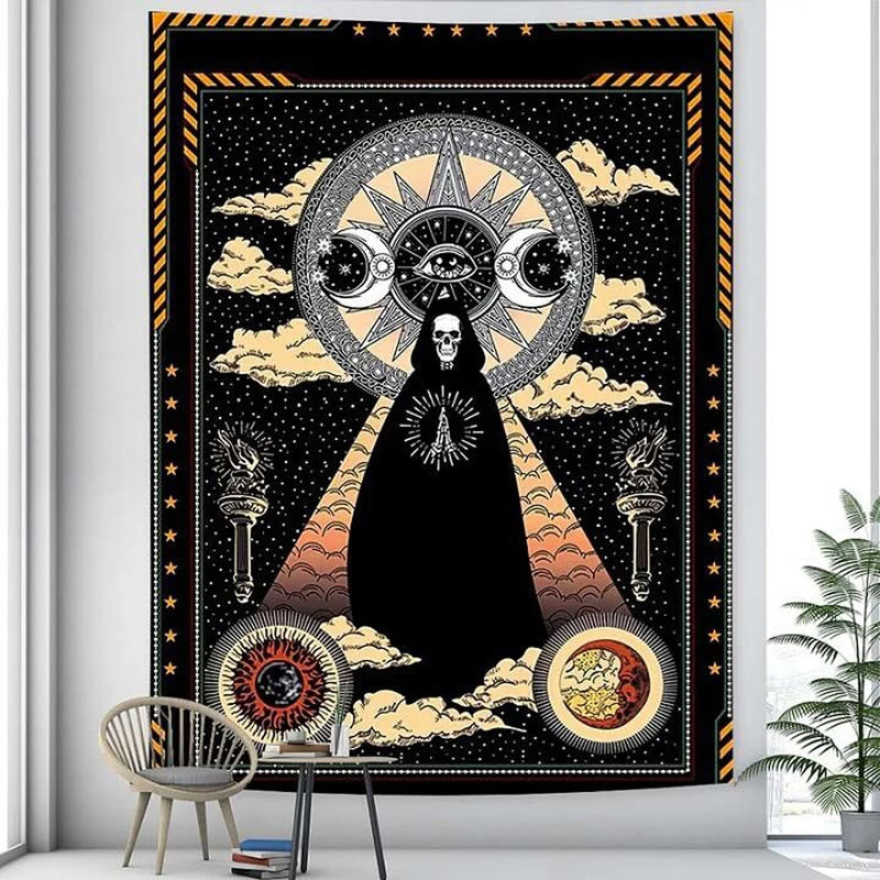 Afralia™ Moon Phase Meditation Tapestry Home Decor - Hippie Mandala Yoga Mat