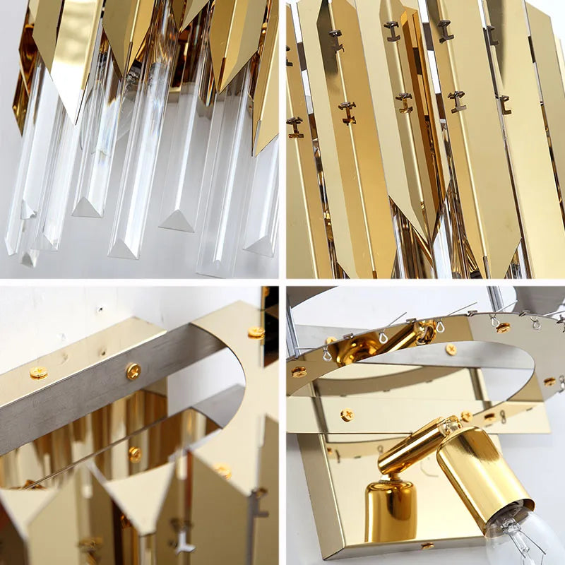 Afralia™ Crystal Wall Lamp: Wireless Charging Light for Bedroom, Aisle, Staircase