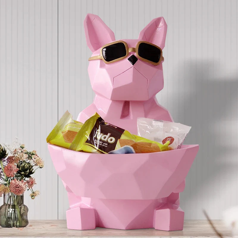 Afralia™ Cool Dog Tissue Box Holder with Storage Box Home Office Decor Dog Figurine