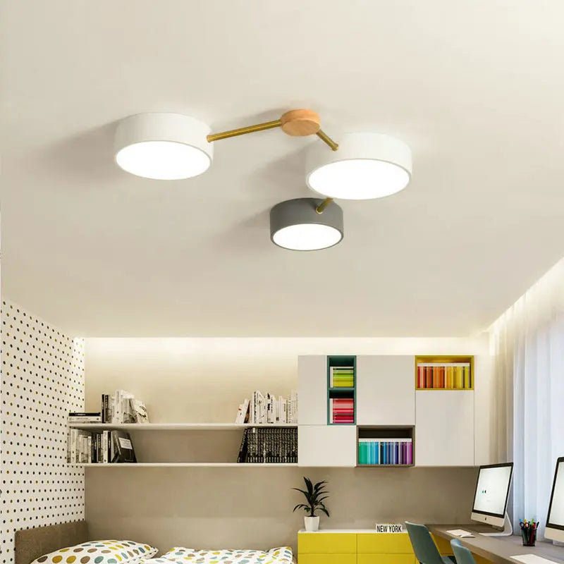 Afralia™ LED Wood Ceiling Chandelier for Living Room, Bedroom, Kids Room Decor