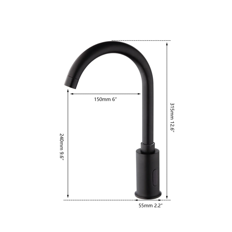 Afralia™ Matte Black Automatic Sensor Faucet Gold Swivel Basin Water Mixer