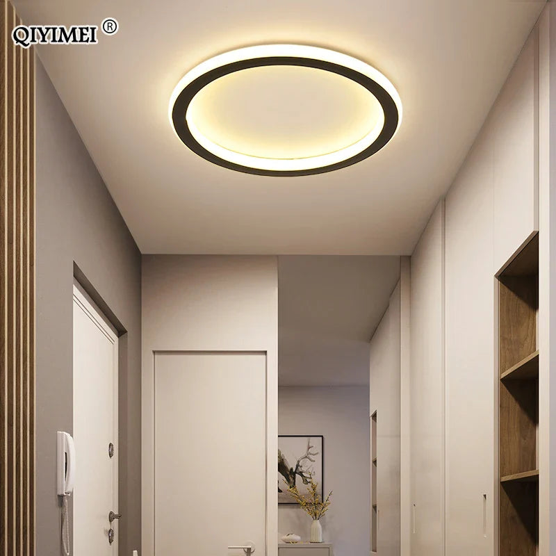 Afralia™ Black Led Ceiling Light for Home Entryway - Modern Balcony Indoor Lamp