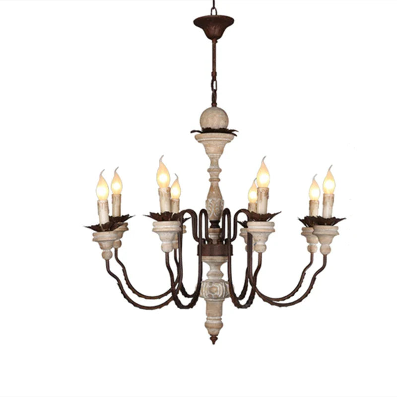 Afralia™ Rustic Wood Chandelier | Vintage Pendant Lighting for Home, Church, and Villa