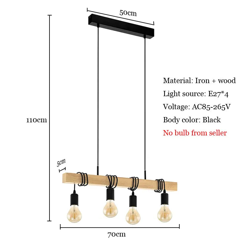 Afralia™ Nordic Wood Chandelier Light Fixture. Adjustable DIY Headlight for Dining Room, Bar, Minimalist Design.